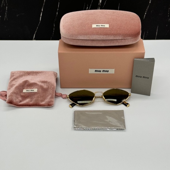 NEW SMU 56Z 5AK09Z MIU MIU SUNGLASSES MU56ZS 5AK09Z GOLD MU 56ZS WOMEN EYEWEAR main image 13